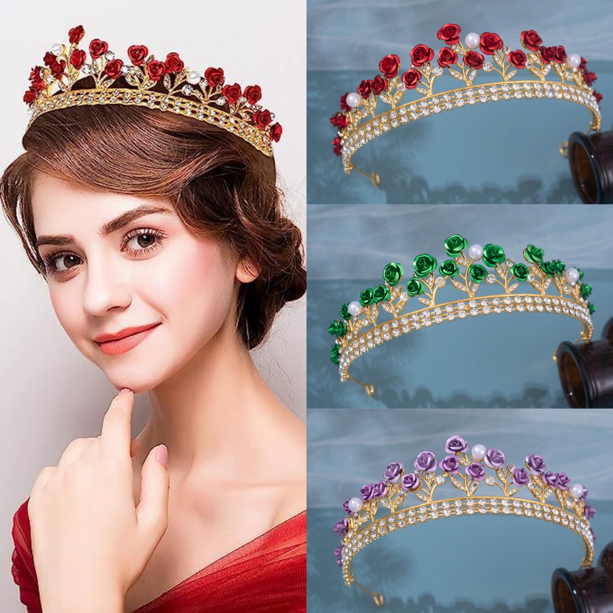 Women'S Vintage Accessories - Корона-диадема в стиле барокко из керамики